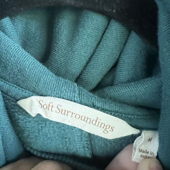 Soft Surroundings Go Livelytravel Wrap Sweatshirt Jacket Women’s Medium Teal - Picture 4 of 8
